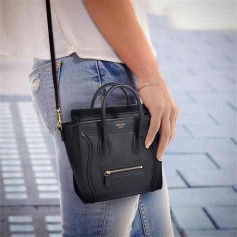 celine nano bag black and white|Celine nano luggage tote bag.